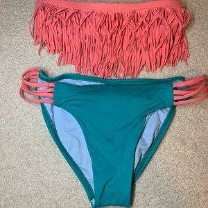 L*space Dolly Knotted Pink Top and Teal bottom